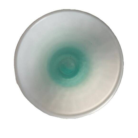 Vintage Libbey Ombre Teal Blue White Glass Vase 8" H Easter Spring Decor Pastel - Picture 7 of 10